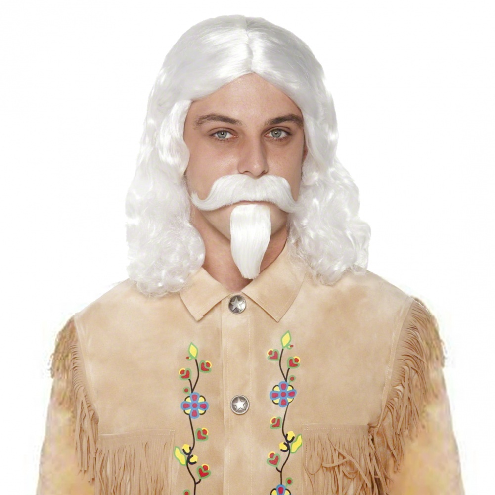 Western Authentic Buffalo Bill Wig with Mustache and Beard