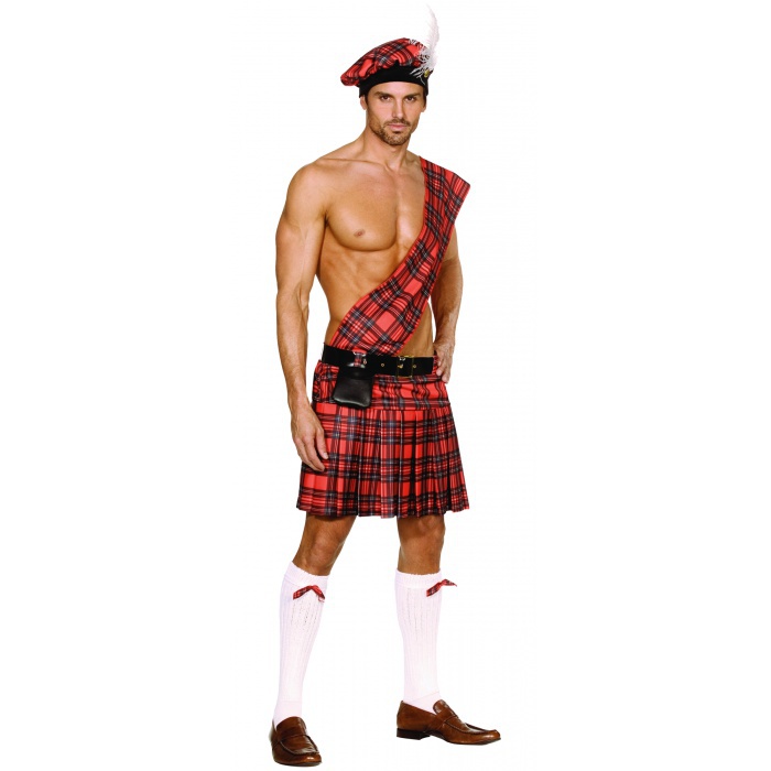 Hot Scottie Scottish Kilt Braveheart Scot Costume 