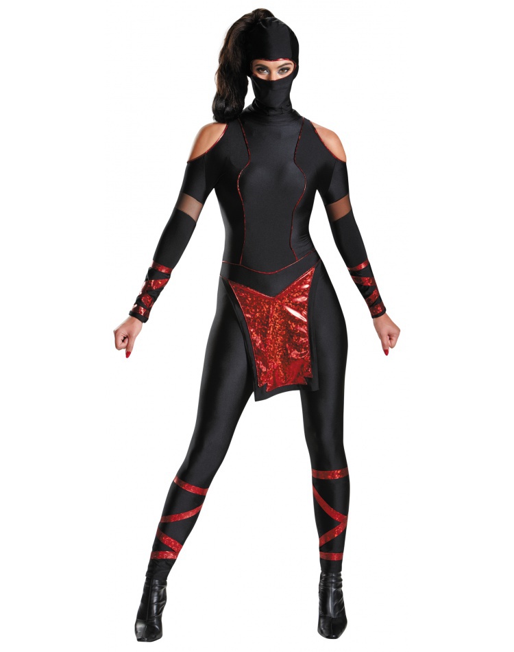 Deluxe Ninja Female Bodysuit Costume 