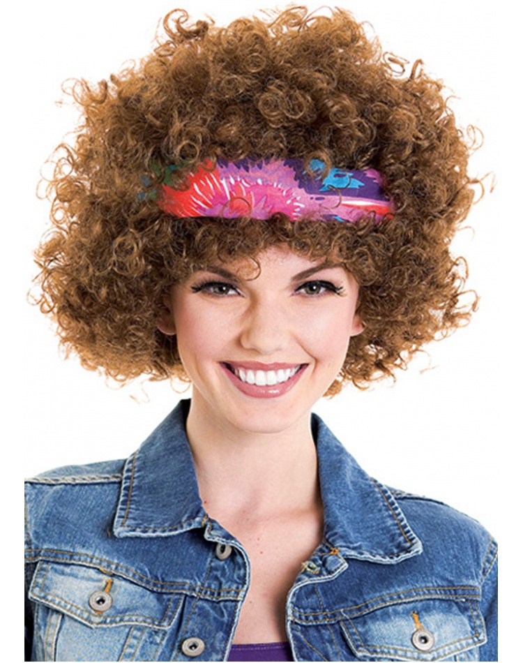 Hippie Fro Wig Light Brown Afro 1970 S Costume Accessory