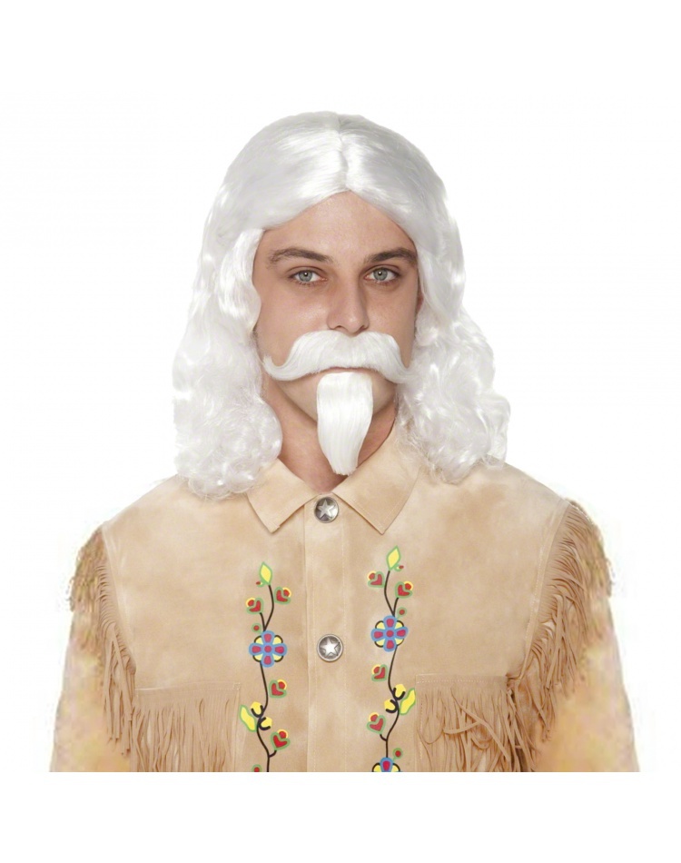 Western Authentic Buffalo Bill Wig with Mustache and Beard