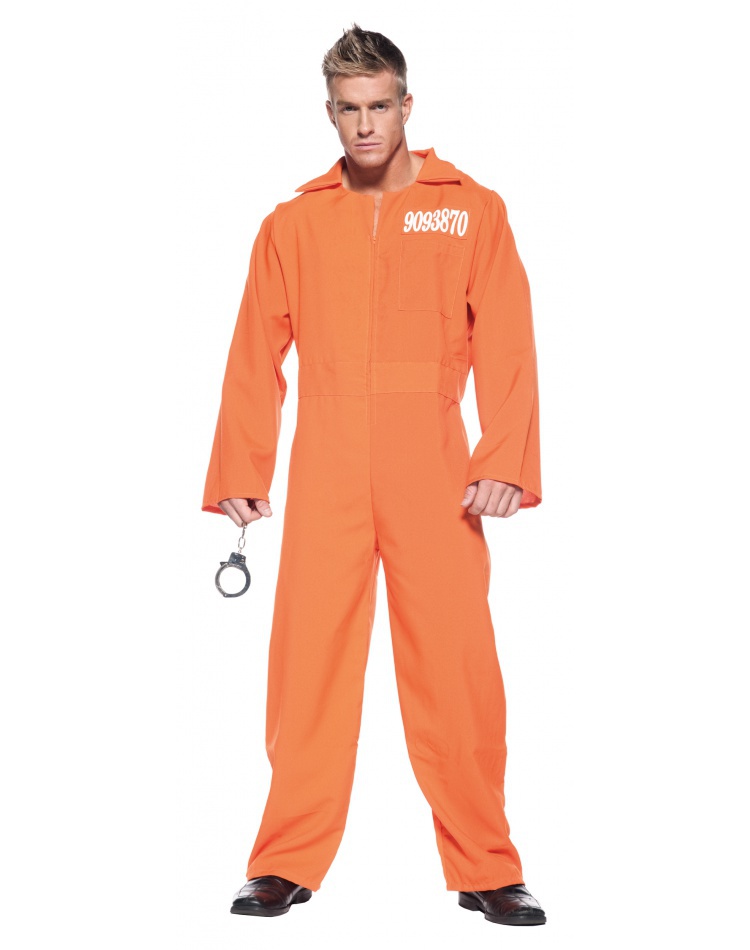 Orange Prison Jumpsuit Prisoner Costume 